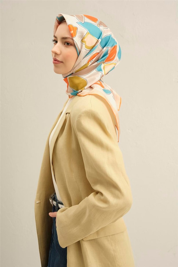 Armine Dijital Saf İpek Eşarp 9314D (T) 36