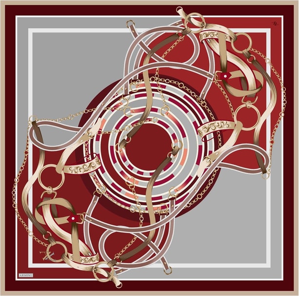 Armine Desenli Saf İpek Twill Eşarp 9315-31