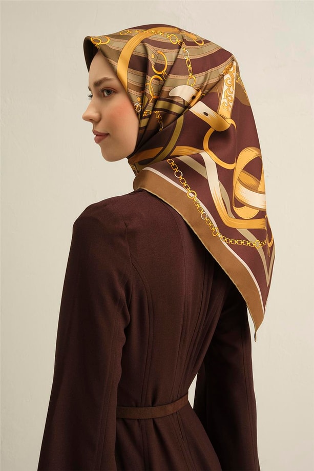 Armine Desenli Saf İpek Twill Eşarp 9315-51