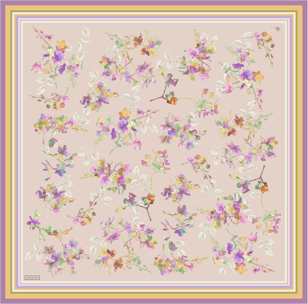 Armine Desenli Saf İpek Sura Eşarp 9316-31