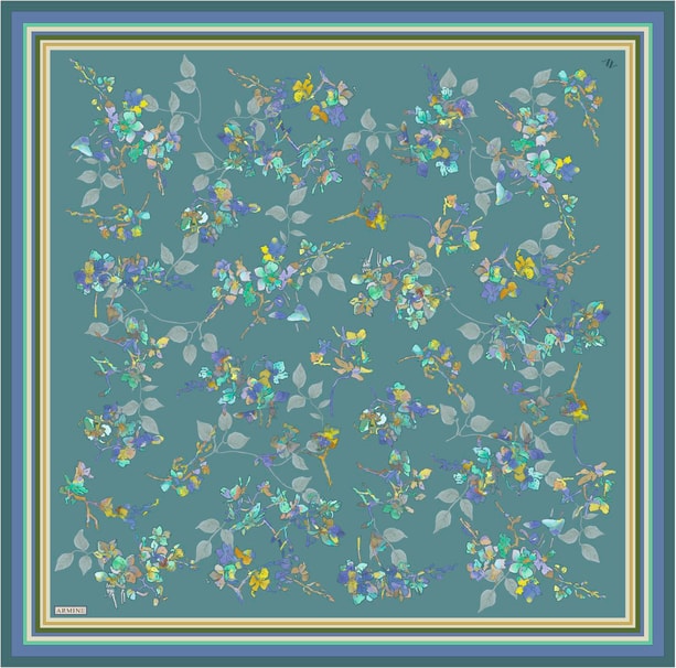 Armine Desenli Saf İpek Sura Eşarp 9316-32