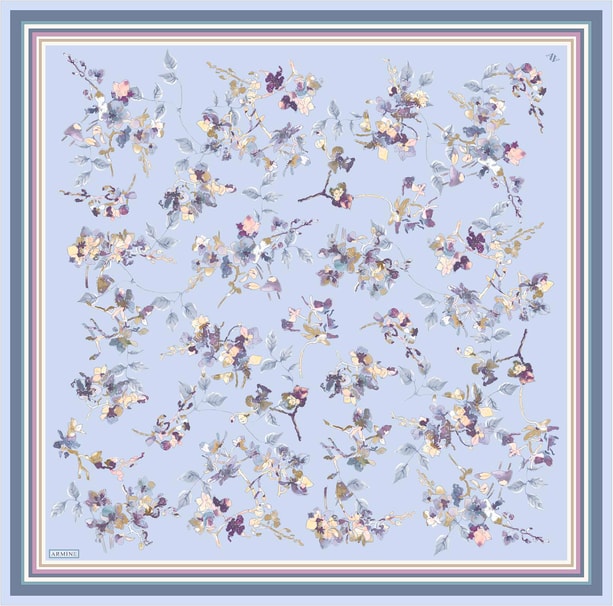 Armine Desenli Saf İpek Sura Eşarp 9316-36