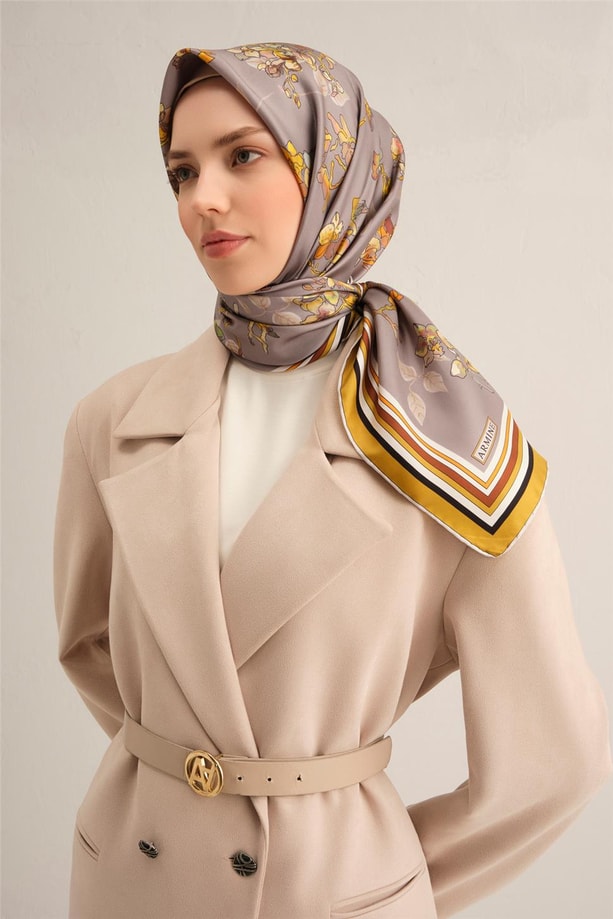 Armine Dijital Saf İpek Eşarp 9316D (T) 34
