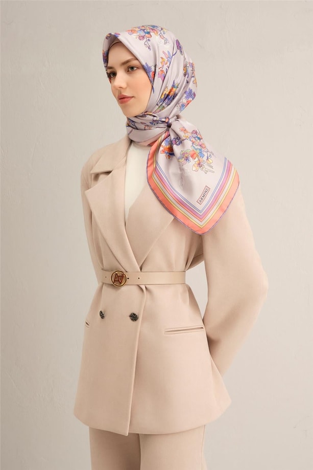 Armine Dijital Saf İpek Eşarp 9316D (T) 80