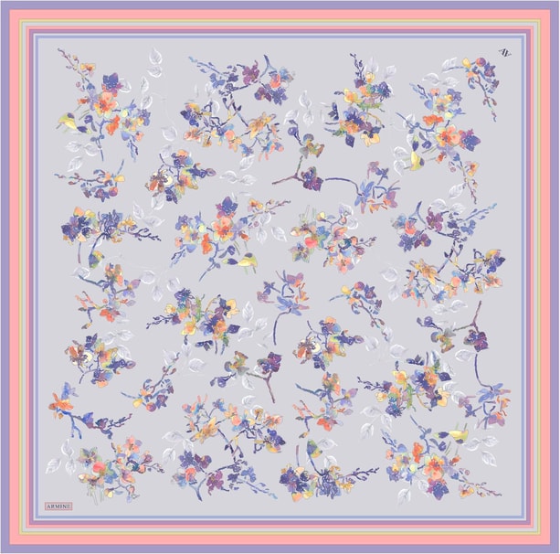 Armine Desenli Saf İpek Twill Eşarp 9316- 80