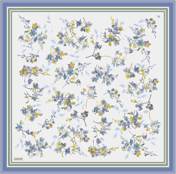 Armine Desenli Saf İpek Twill Eşarp 9316- 83