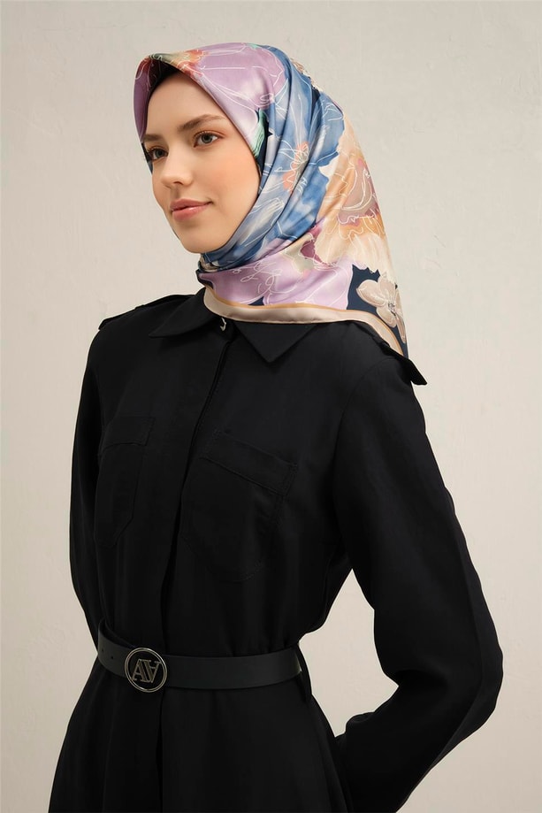 Armine Dijital Saf İpek Eşarp 9318D (S) 05