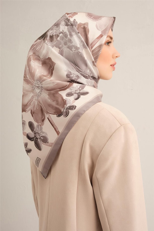 Armine Dijital Saf İpek Eşarp 9318D (S) 83