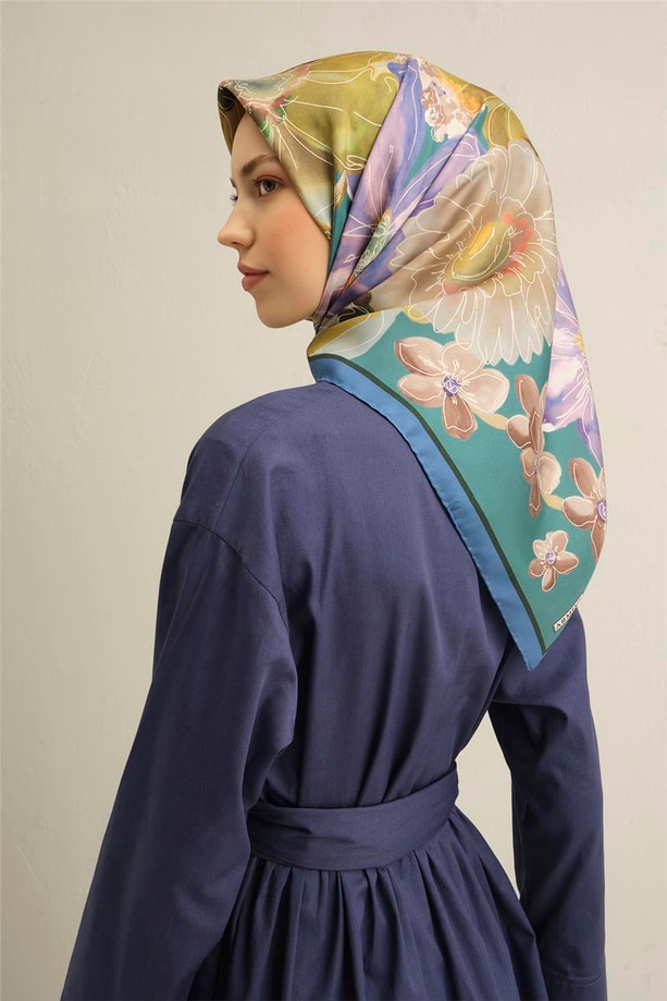 Armine Dijital Saf İpek Eşarp 9318D (T) 35