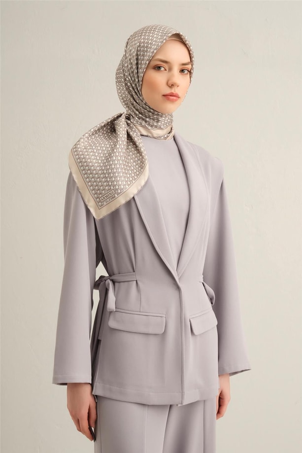 Armine Desenli Saf İpek Twill Eşarp 9319-85