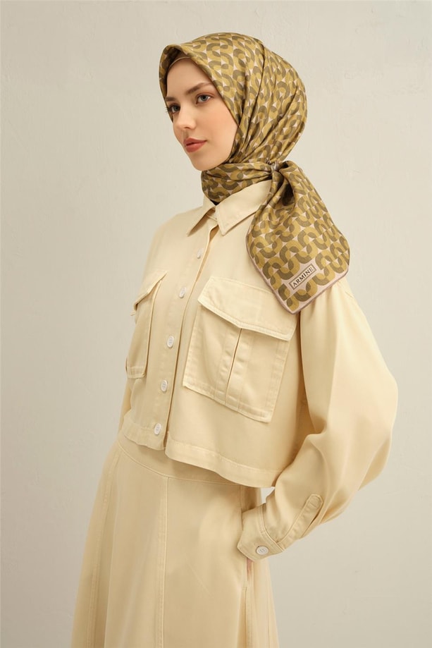 Armine Dijital Saf İpek Eşarp 9321D (T) 36