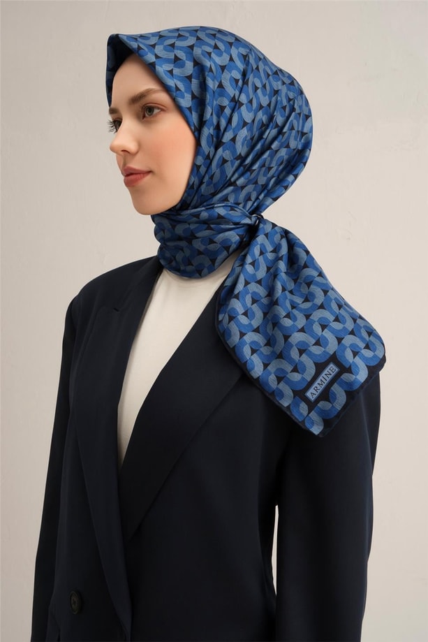 Armine Desenli Saf İpek Twill Eşarp 9321- 57