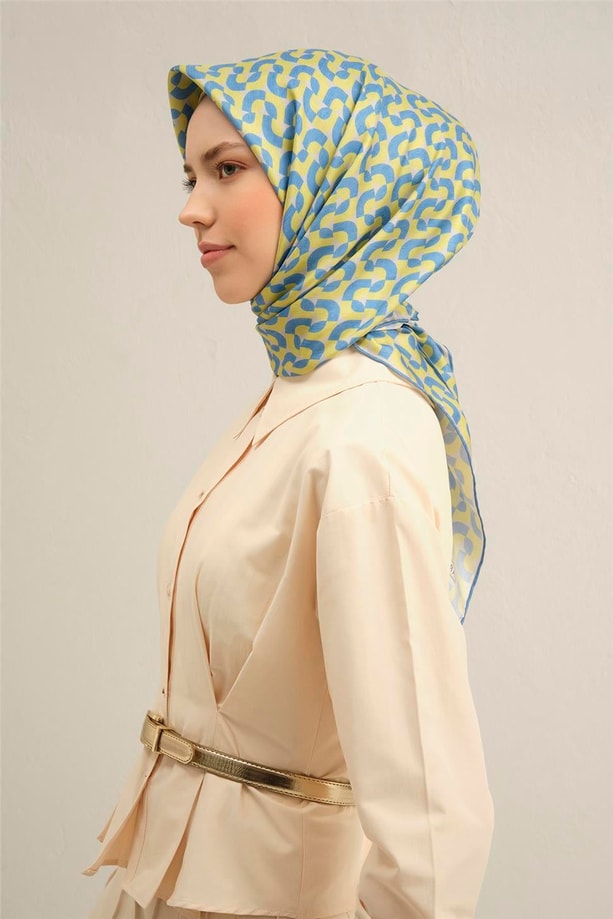 Armine Desenli Saf İpek Twill Eşarp 9321- 81