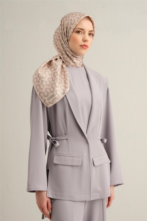 Armine Desenli Saf İpek Twill Eşarp 9321-83