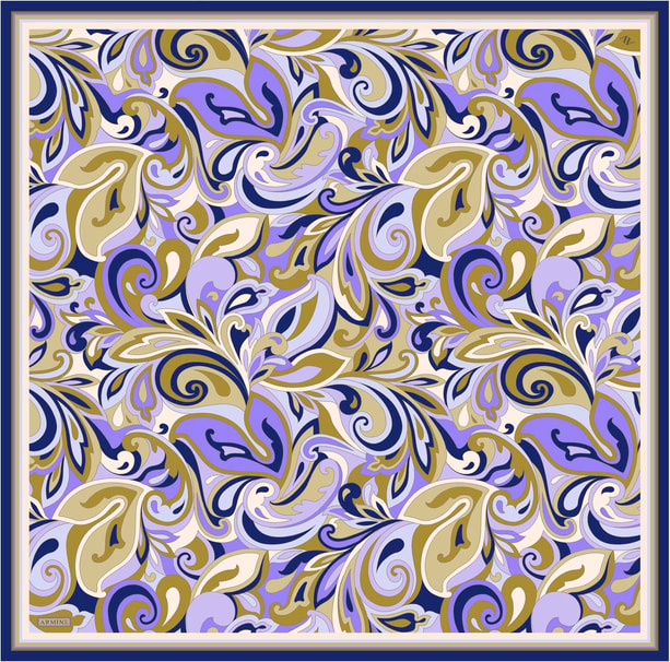 Armine Desenli Saf İpek Sura Eşarp 9323- 01