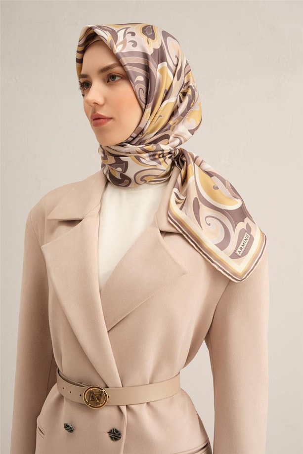 Armine Dijital Saf İpek Eşarp 9323D (S) 35