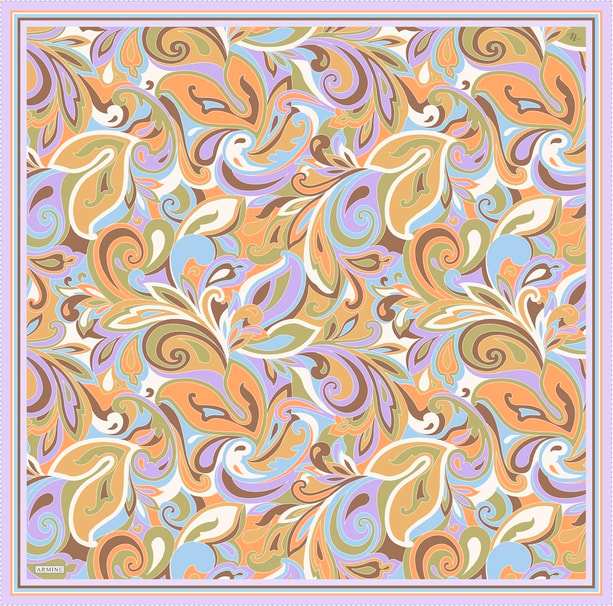 Armine Desenli Saf İpek Sura Eşarp 9323- 37
