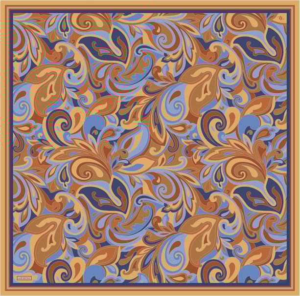 Armine Desenli Saf İpek Sura Eşarp 9323- 54