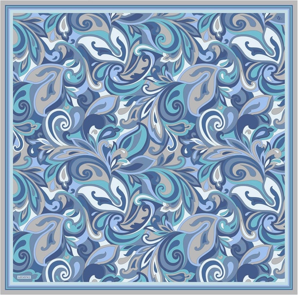 Armine Desenli Saf İpek Twill Eşarp 9323-06