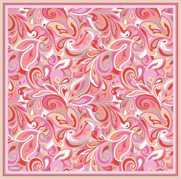 Armine Desenli Saf İpek Twill Eşarp 9323-33