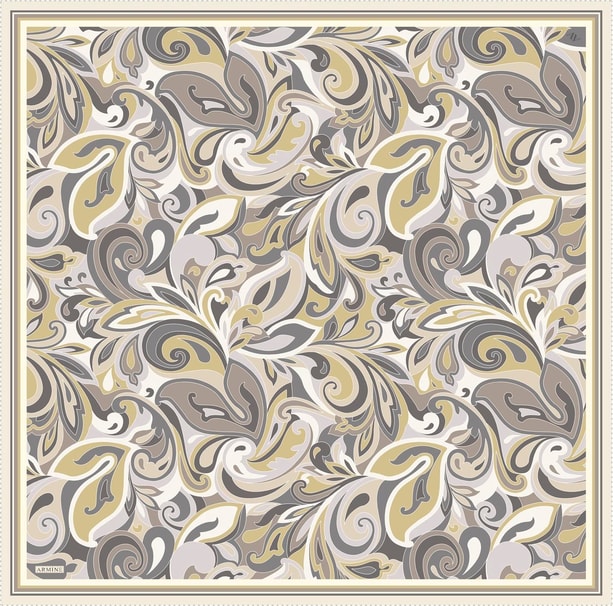 Armine Desenli Saf İpek Twill Eşarp 9323-35