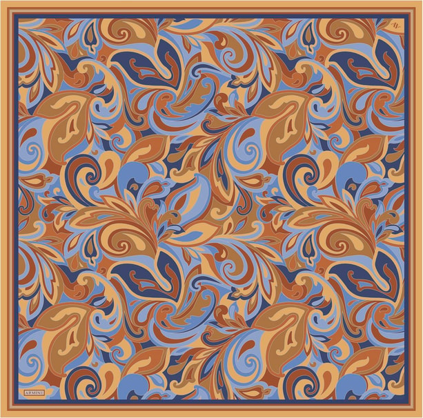 Armine Desenli Saf İpek Twill Eşarp 9323- 54