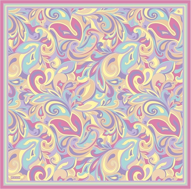 Armine Desenli Saf İpek Twill Eşarp 9323- 55