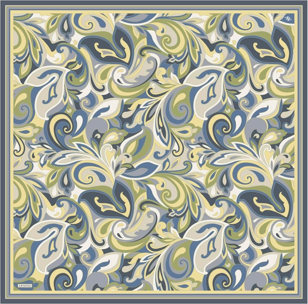 Armine Desenli Saf İpek Twill Eşarp 9323-80