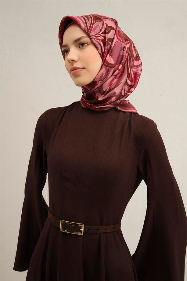 Armine Desenli Saf İpek Twill Eşarp 9323- 83