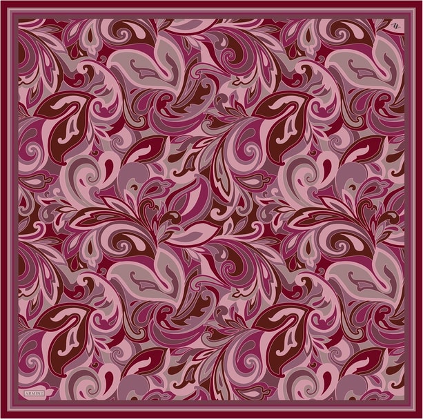 Armine Desenli Saf İpek Twill Eşarp 9323-83