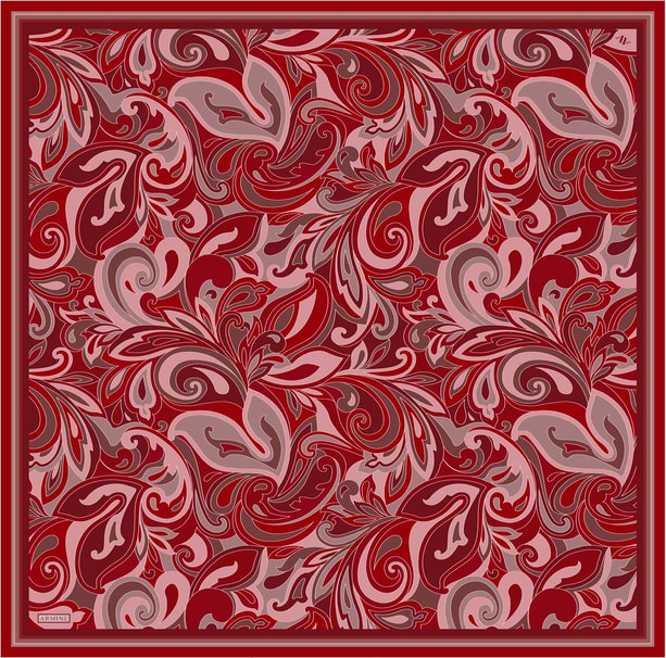 Armine Desenli Saf İpek Twill Eşarp 9323- 86