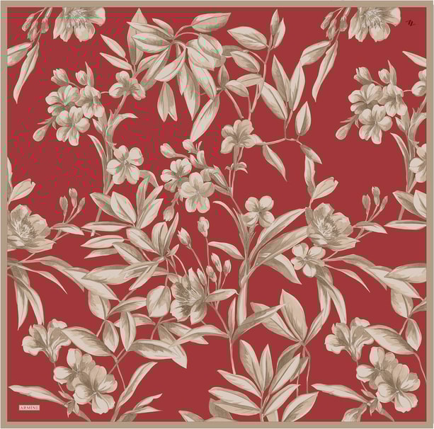 Armine Desenli Saf İpek Sura Eşarp 9324-54