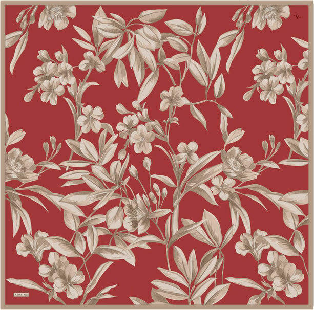Armine Desenli Saf İpek Twill Eşarp 9324-54