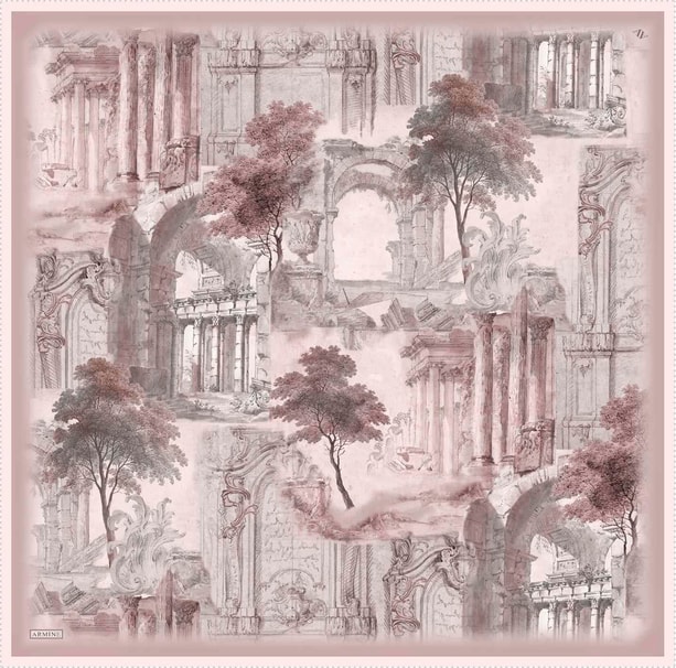 Armine Desenli Saf İpek Sura Eşarp 9326-32