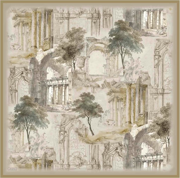 Armine Desenli Saf İpek Sura Eşarp 9326-56