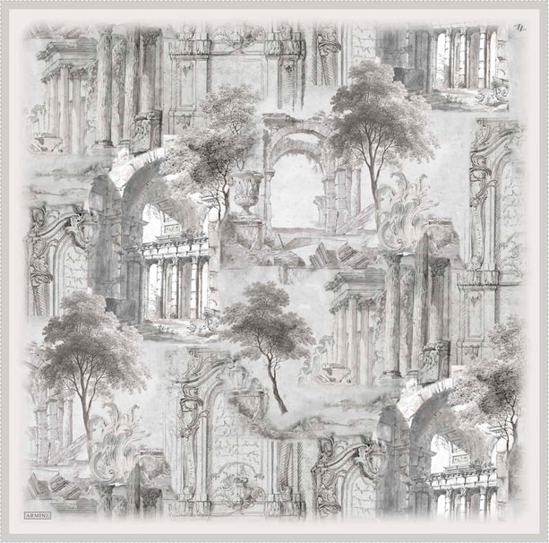 Armine Desenli Saf İpek Twill Eşarp 9326-84