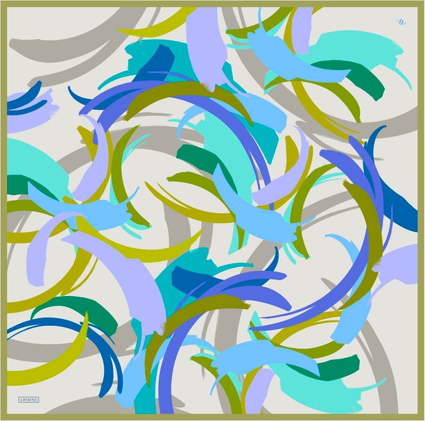 Armine Desenli Saf İpek Sura Eşarp 9328-01