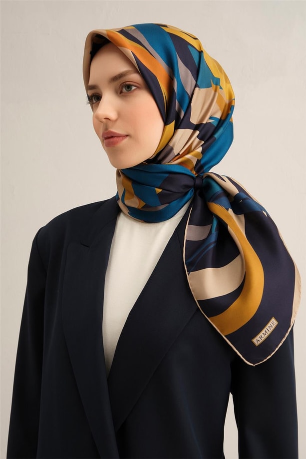 Armine Dijital Saf İpek Eşarp 9328D (S) 56