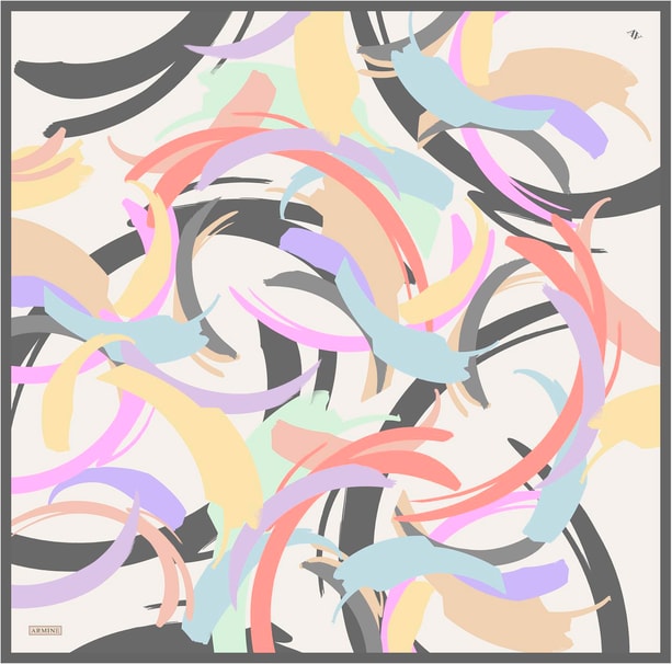 Armine Desenli Saf İpek Sura Eşarp 9328-84