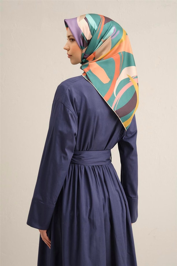 Armine Desenli Saf İpek Twill Eşarp 9328- 37