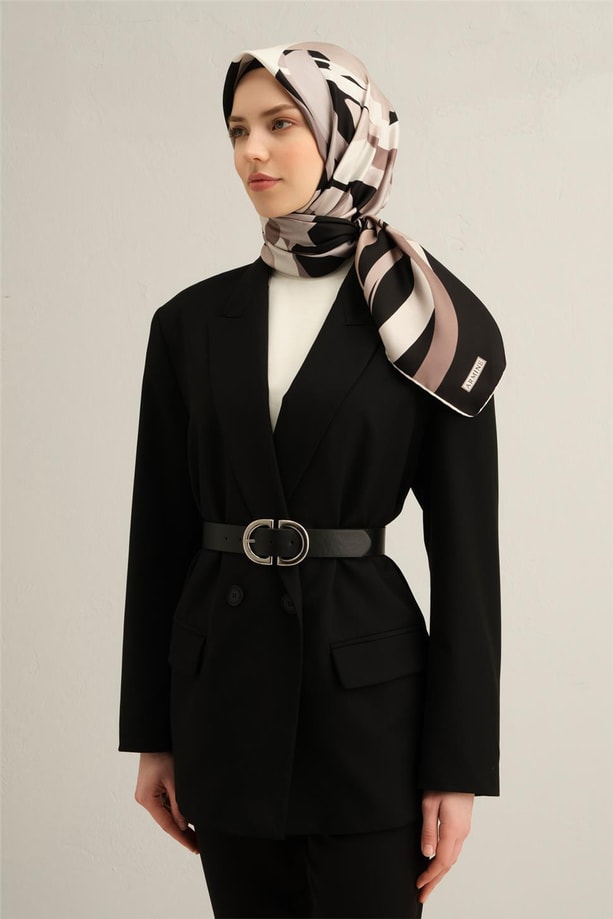 Armine Desenli Saf İpek Twill Eşarp 9328- 85