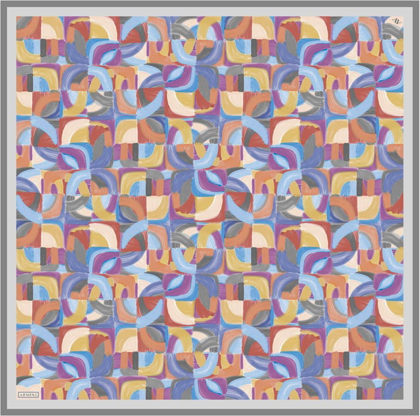Armine Desenli Saf İpek Twill Eşarp 9329- 01