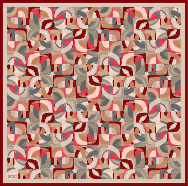 Armine Desenli Saf İpek Twill Eşarp 9329-02