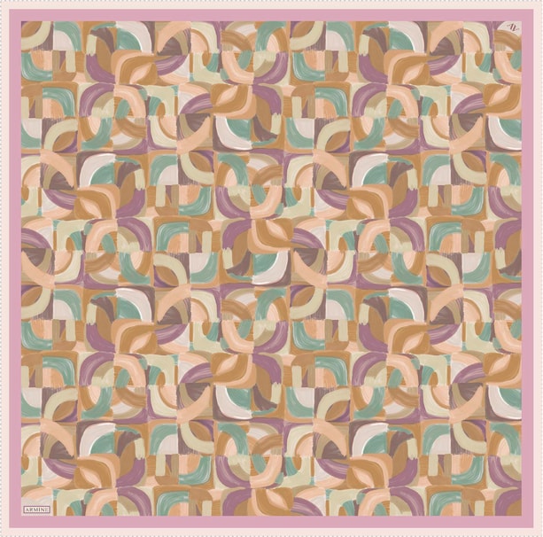 Armine Desenli Saf İpek Twill Eşarp 9329-34