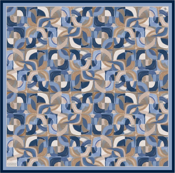 Armine Desenli Saf İpek Twill Eşarp 9329-83