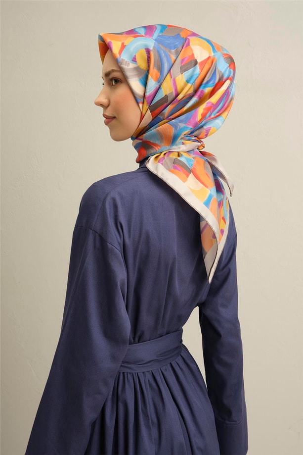 Armine Dijital Saf İpek Eşarp 9329D (S) 01