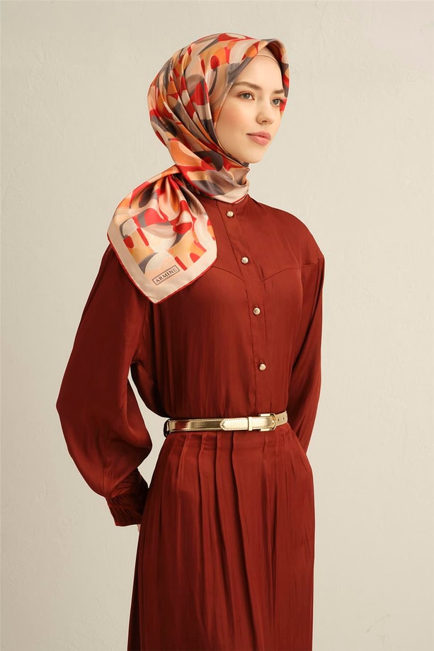 Armine Dijital Saf İpek Eşarp 9329D (S) 02
