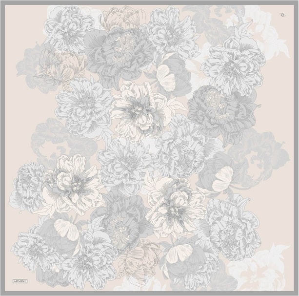 Armine Desenli Saf İpek Twill Eşarp 9330-02