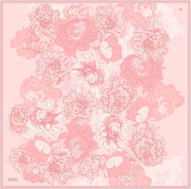 Armine Desenli Saf İpek Twill Eşarp 9330-09