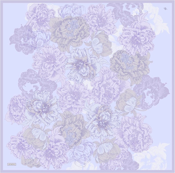 Armine Desenli Saf İpek Twill Eşarp 9330-82